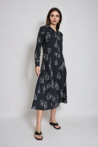 Midi-jurk - Zwart en Wit - Monki