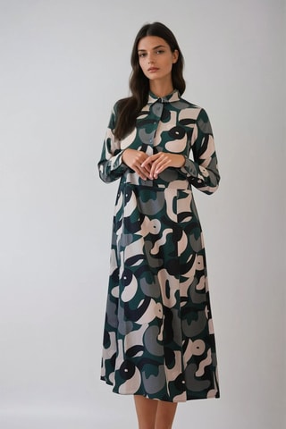 Vestido midi - Verde oscuro - Monki