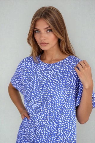 Vestido camisero - Azul cobalto y blanco - Monki