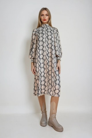 Rechte Jurk - Beige en Zwart - Monki