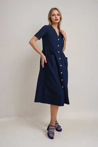 Vestido midi - Azul marino - Monki