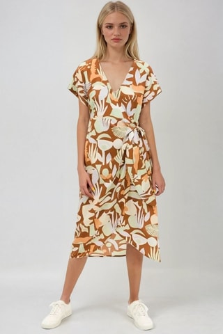 Vestido cruzado - Marrón - Monki