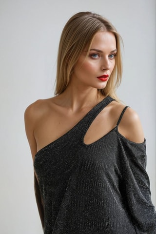 Asymmetrische jurk - Zwart - Monki