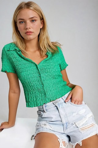Korte Blouse - Groen - Monki