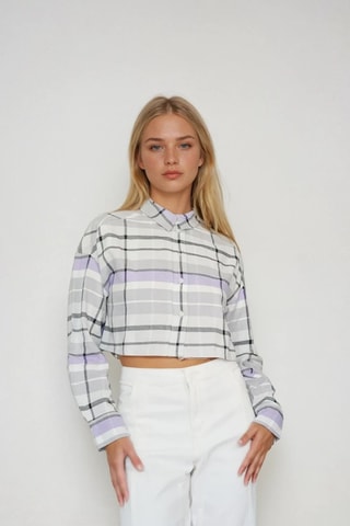 Korte Blouse - Paars - Monki