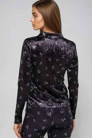 Velours Blouse - Nachtblauw