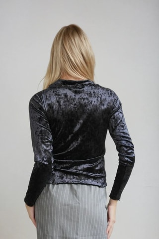Velours Blouse - Zwart