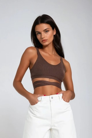 Spijkershort met Hoge Taille - Wit