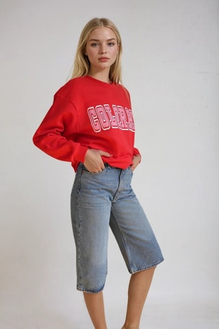 Spijkerbermuda - Lichtblauw