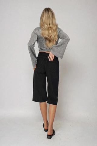 Spijkerbermuda - Zwart