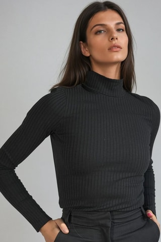 Driekwart Broek Hoge Taille - Zwart - Monki