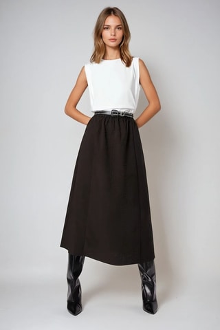 Lange Rok Hoge Taille - Zwart