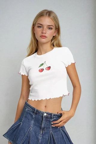 Geplooide Spijkerminirok - Blauw