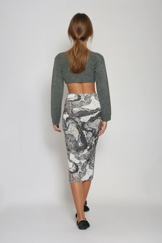 Kokerrok Hoge Taille - Wit en Donkergrijs - Monki