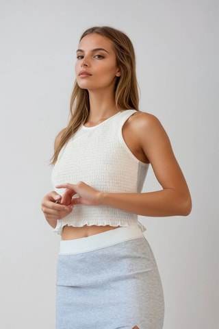 Kokerrok - Gemêleerd Grijs - Weekday