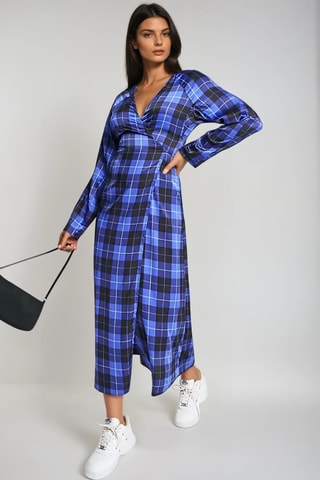 Vestido cruzado - Azul - Monki