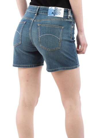 Spijkerbermuda Hoge Taille - Kobaltblauw