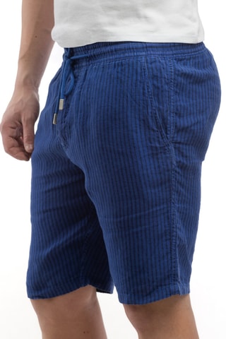 Bermuda en lin - Bleu marine