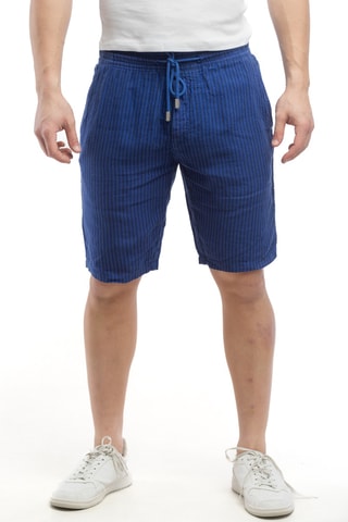 Bermuda en lin - Bleu marine