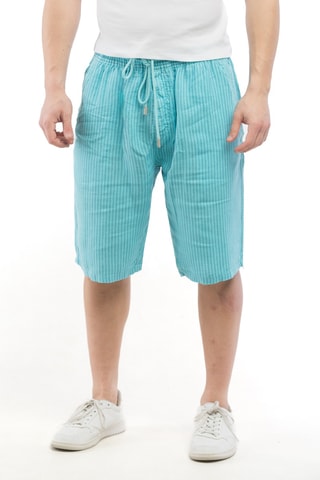 Bermuda en lin - Bleu clair