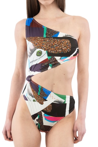 Asymmetrische Trikini - Zwart en wit