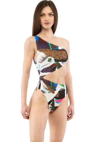 Asymmetrische Trikini - Zwart en wit