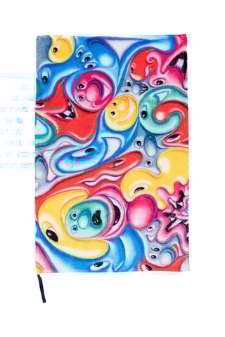 Biologisch Katoenen Douchelaken - Geel en Zeegroen - 175 x 86 cm