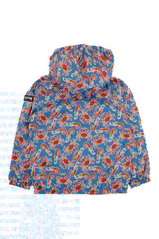 Windjack met Capuchon - Kobaltblauw en Rood