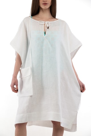 Rechte Linnen Jurk - Wit