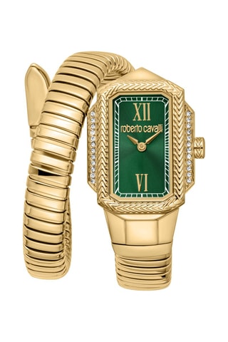 Montre à quartz en acier Vera - Doré et vert