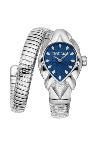 Montre à quartz en acier Fiaba - Argenté et bleu marine