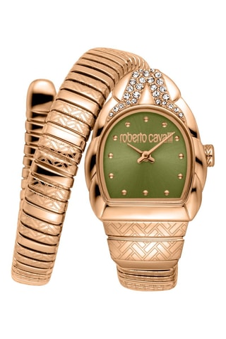 Montre à quartz en acier - Doré rose et kaki