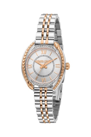 Montre à quartz en acier - Argenté et doré rose