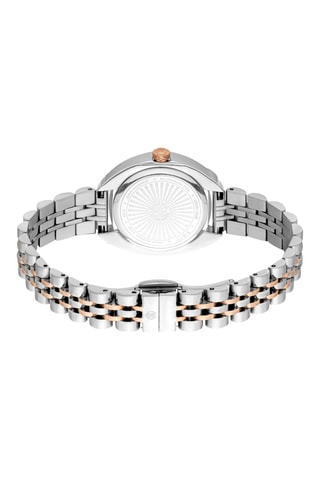 Montre à quartz en acier - Argenté et doré rose