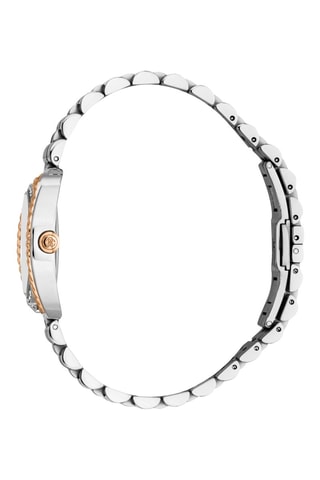 Montre à quartz en acier - Argenté et doré rose