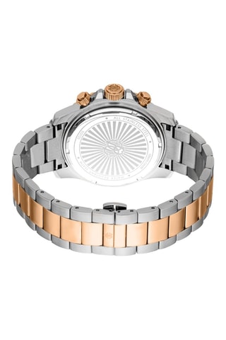 Montre à quartz en acier - Chronographe - Argenté et doré rose