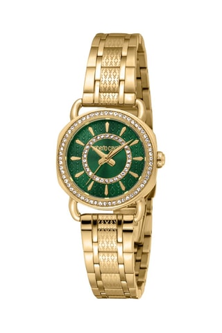 Montre à quartz en acier - Doré et vert