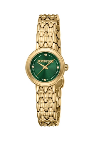 Montre à quartz en acier - Doré et vert