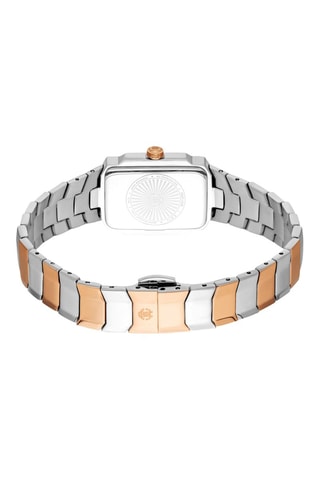 Montre à quartz en acier - Argenté et doré rose