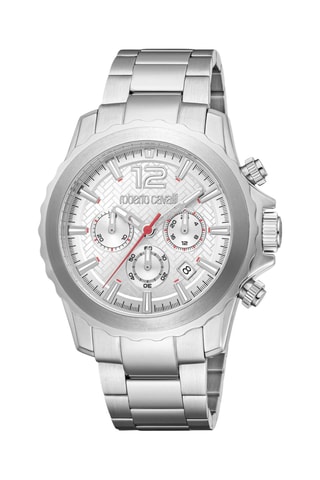 Montre à quartz en acier - Chronographe - Argenté