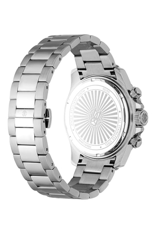 Montre à quartz en acier - Chronographe - Argenté