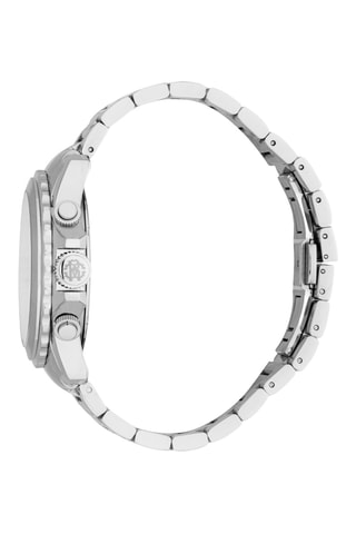 Montre à quartz en acier - Chronographe - Argenté