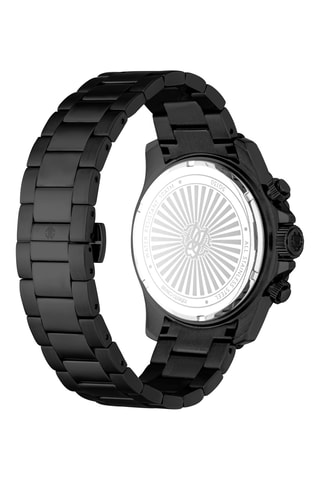 Montre à quartz en acier - Chronographe - Noir et bleu