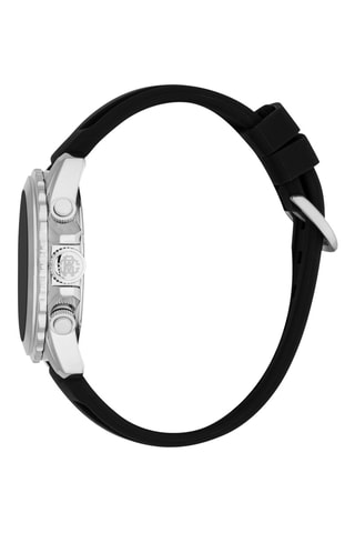 Montre à quartz en silicone - Chronographe - Noir et argenté