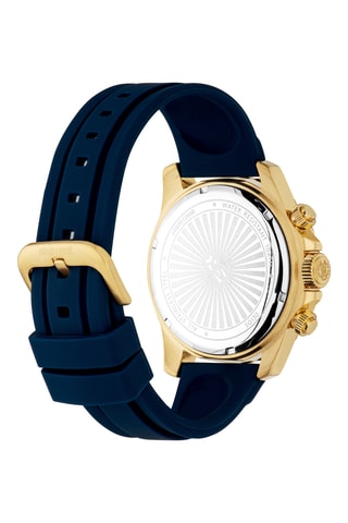 Montre à quartz en silicone - Chronographe - Bleu et doré