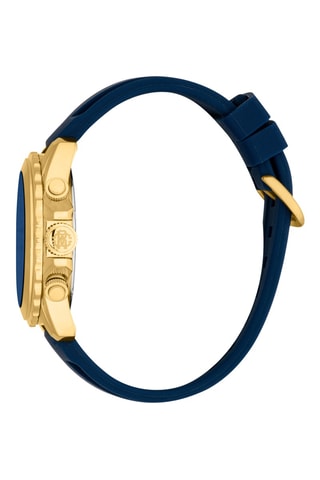 Montre à quartz en silicone - Chronographe - Bleu et doré