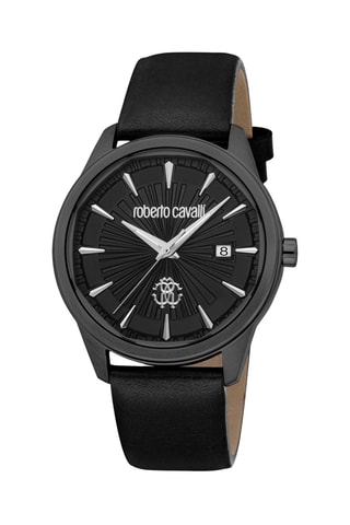 Montre à quartz en cuir - Noir
