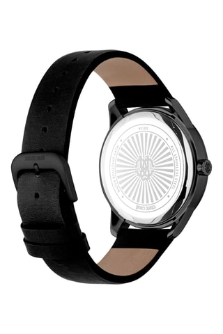 Montre à quartz en cuir - Noir