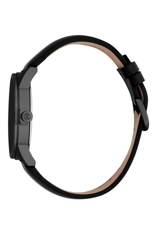 Montre à quartz en cuir - Noir