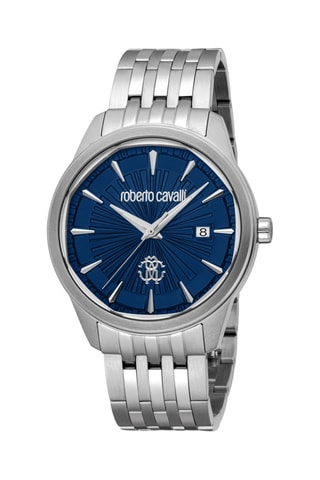 Montre à quartz en acier - Argenté et bleu